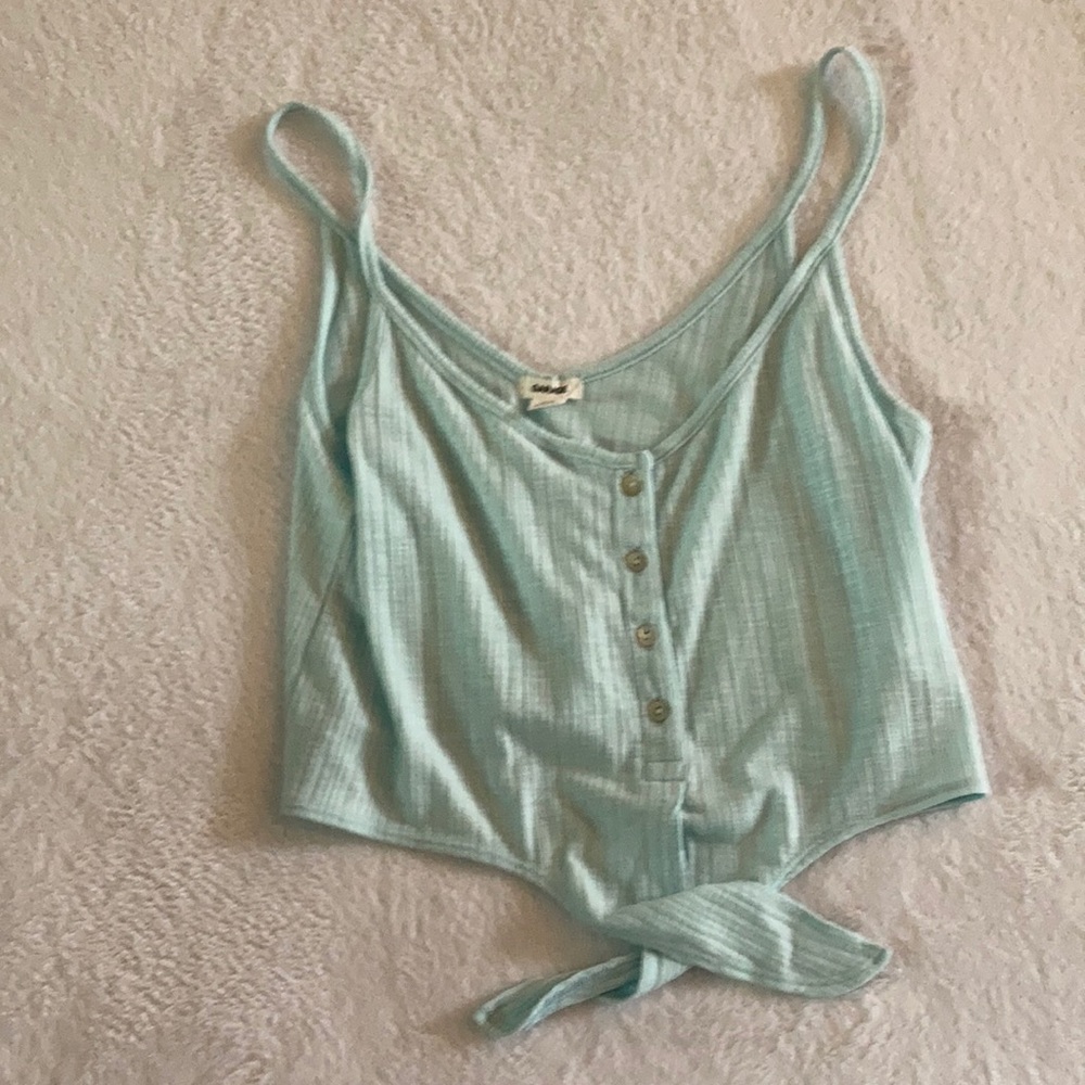 Teal tank crop top
